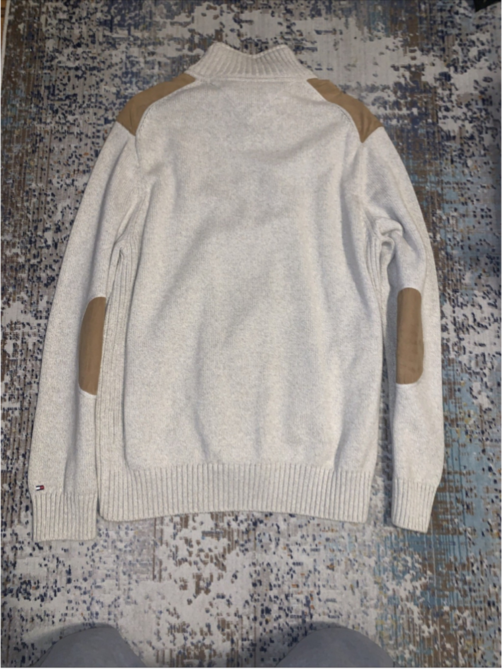 Tommy Hilfiger 1/4-Zip Heavy Pullover Sweater With Elbow & Shoulder Patches XXG - Picture 12 of 16